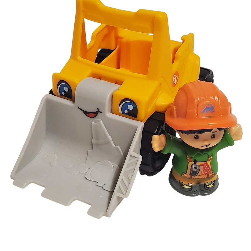 Fisher Price Little People Yellow Bulldozer with Construction Worker Figure